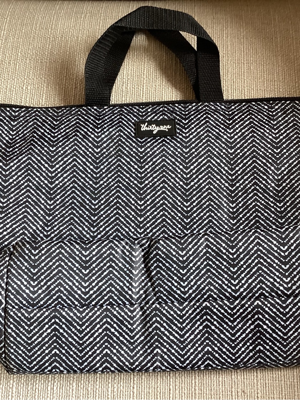 Thirty one 31 thermal tote herringbone spit print